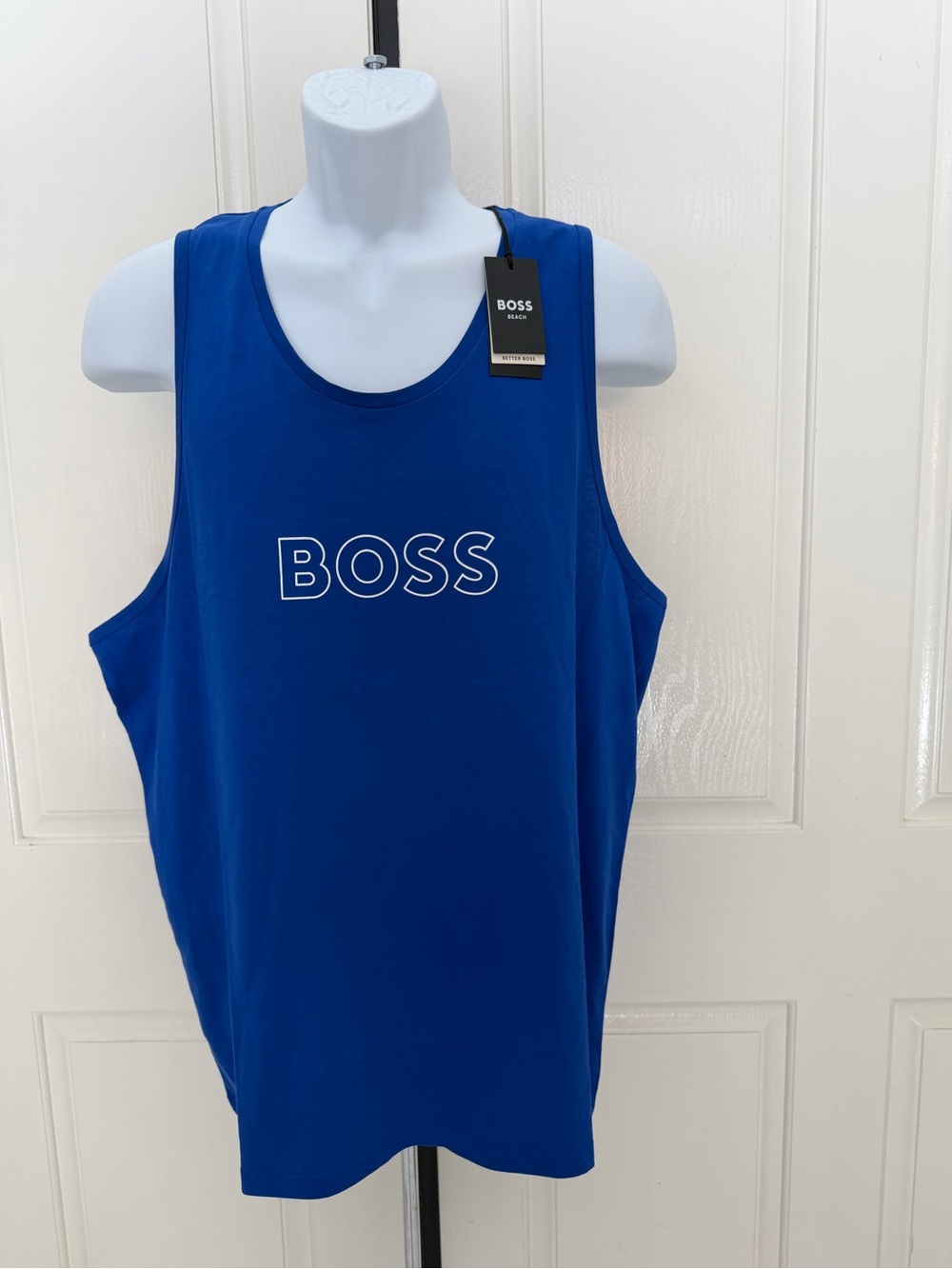 BOSS Beach Hugo Boss Royal Blue Logo Tank Top Sz XXL